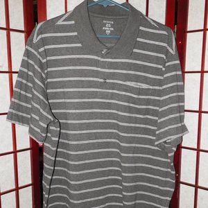 George Striped Polo Shirt XL Gray White SS 3 Button